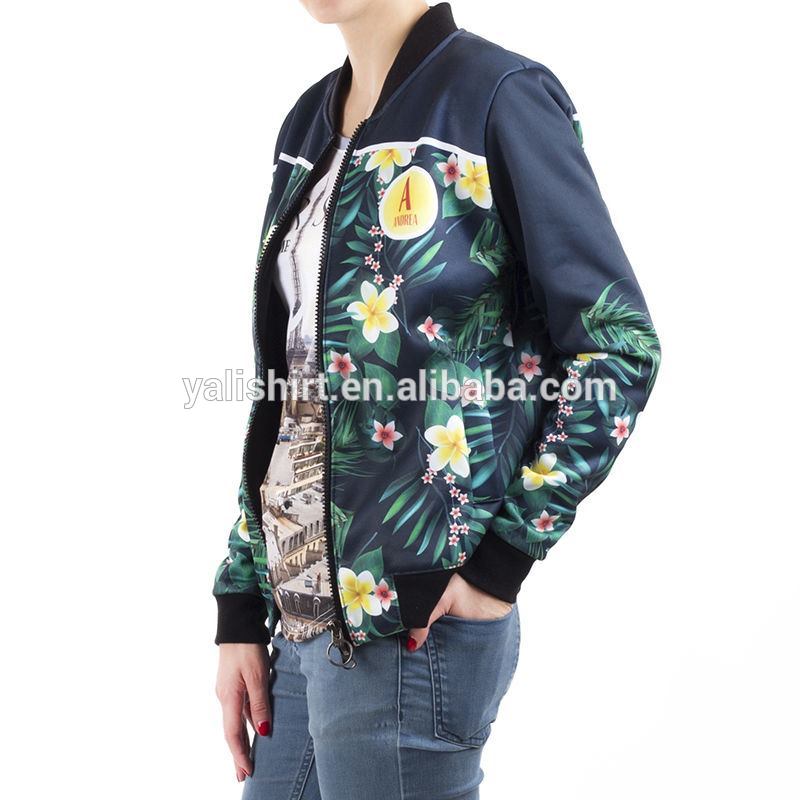 OEM wholesale customize women bomber jacket all print sublimation print