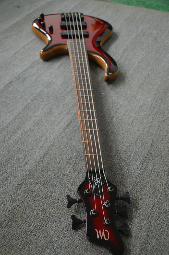 4 string electric bass guitar Natural Alder body Maple neck through body Rosewood fingerboard RIC custom bass guitar