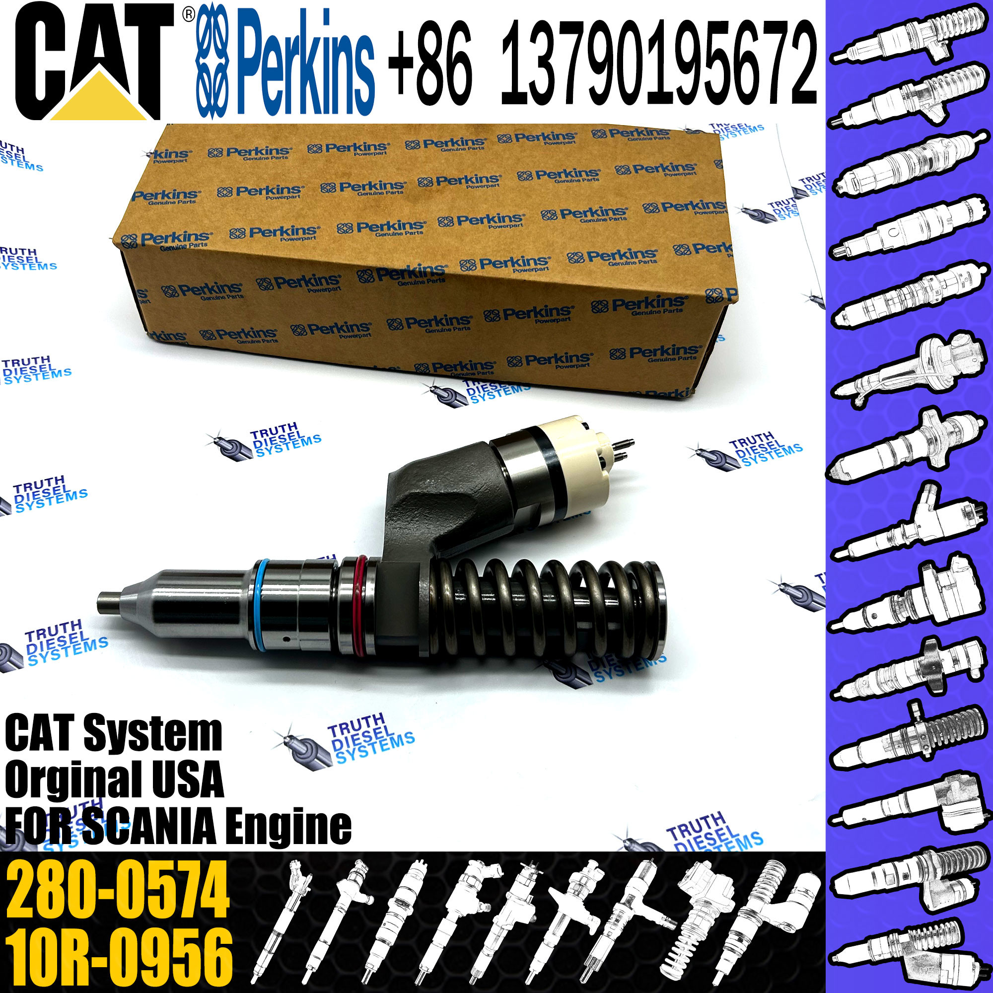 Diesel Common Rail Injector for C15 C18 excavator engine 374-0756 253-0615 280-0574 374-0750 235-1400 235-1401