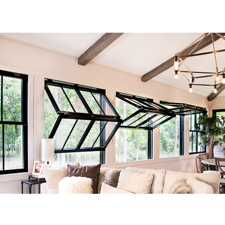 Soundproof Commercial Push Up Aluminium Glass Windows