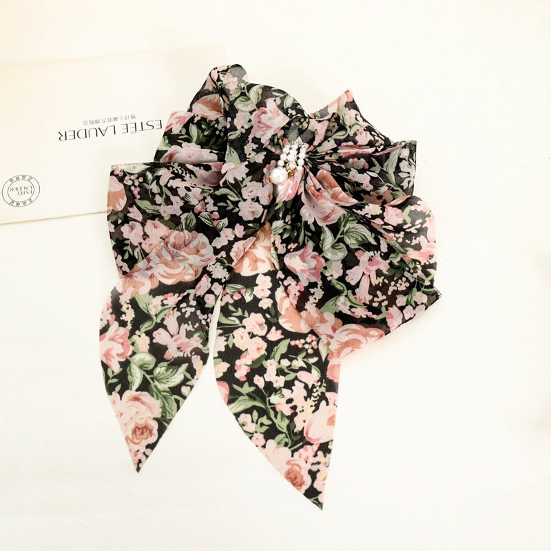 Korean Decorative Hair Clips Pins Spring Fresh Printing Butterfly Sweet Flower Pearl Horsetail 15cmx22cm