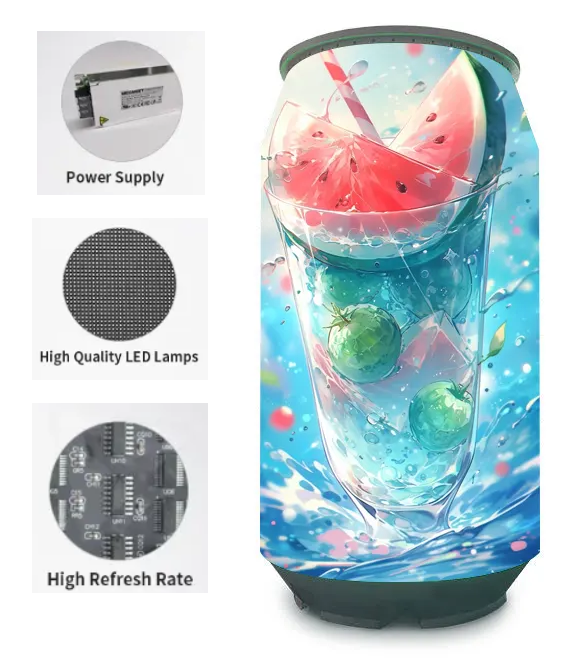 Creative Cans Led Display Screen bottle shape LED display