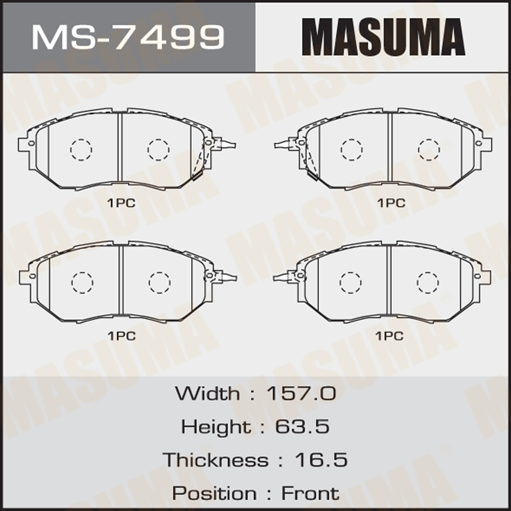 ADS74232 MASUMA Auto Chassis Parts Ceramic Disc Brake Pads for Subaru 26296AJ000 ASV40L