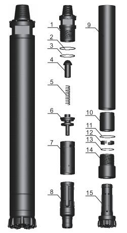 Dhd380 Down To Hole Hammer 8 Inch Specialize In Open Pit Blast Hole Drilling