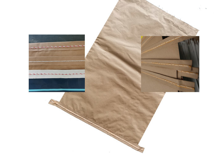 Waterproof Sewn Open Mouth Multiwall Paper Bags Biodegradable High Speed Filling