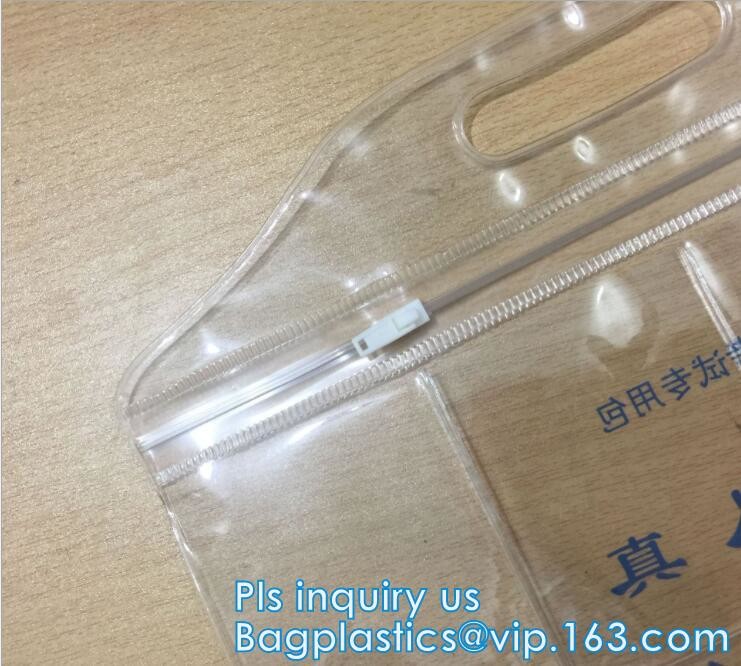 Cosmetic K Clear Bubble Bags/Hot Sale Slider Zipper Bag, Slider Hook Hanging Zipper Bag, Slider Zipper PVC Pencil