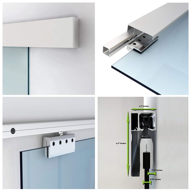 12mm Tempered Glass Door , Stainless Steel Clear Safety Glass