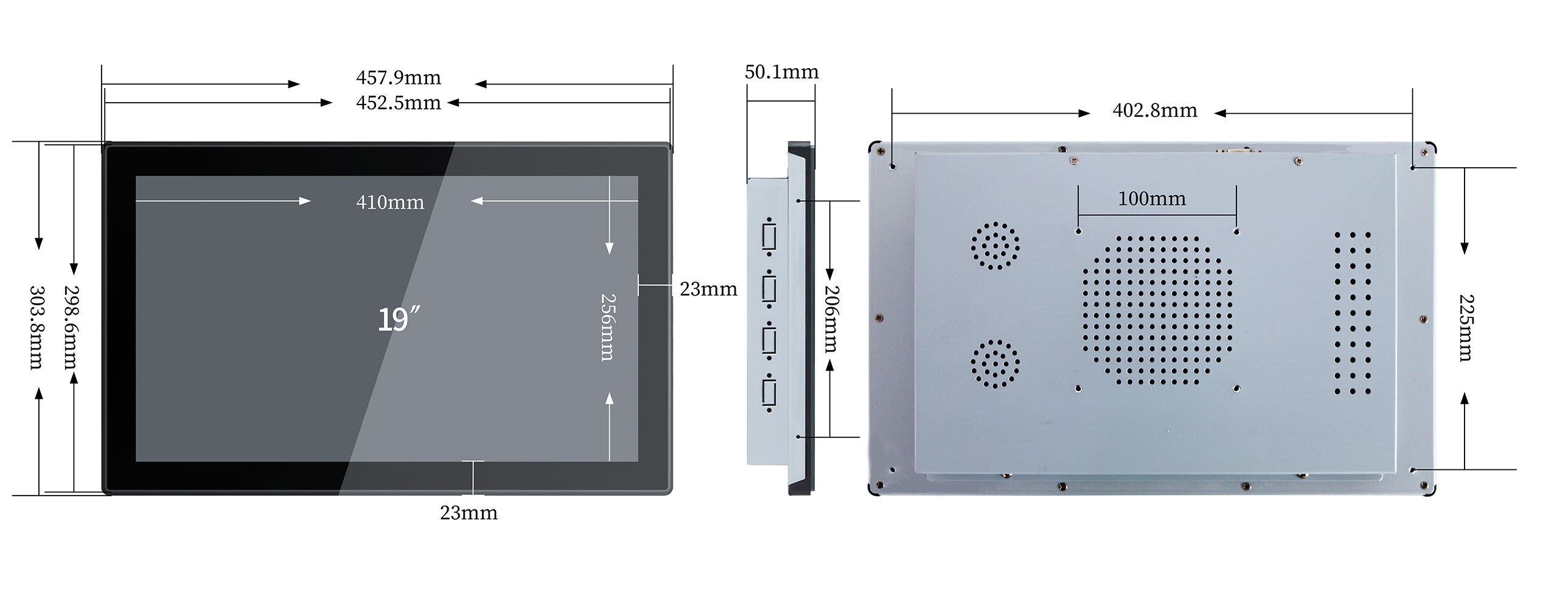 19 Inch Open Frame 16:9 All In One PC Touch Screen