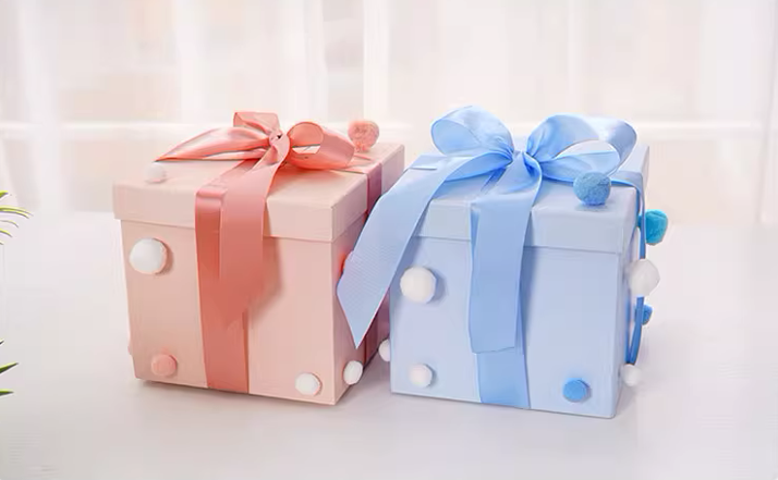 Customize End Boutique Luxury Paper Gift Box With Ribbon Lid for Birthday Christmas