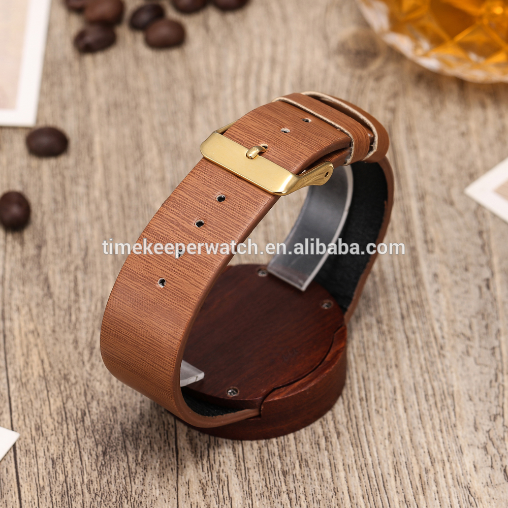 Factory Price Wood Watches Men With PU Bands