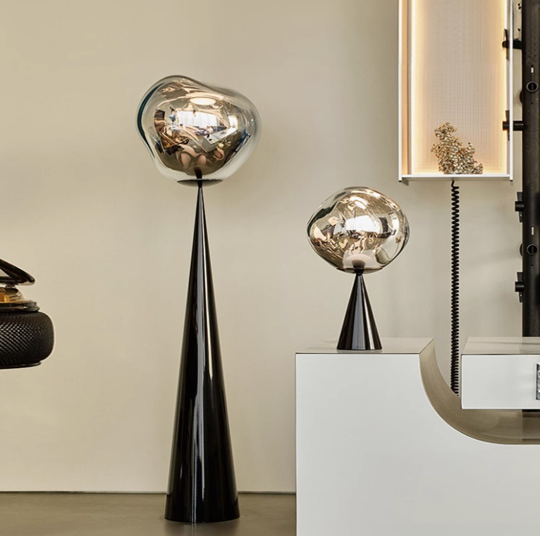 Nordic silver table lamp modern simple bedroom bedside ball light floor lamp