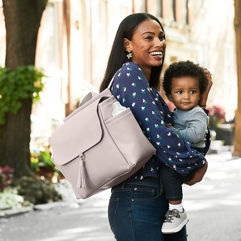Extra Large Size Baby Diaper Bags Polyester Solid Material Multi - Functional