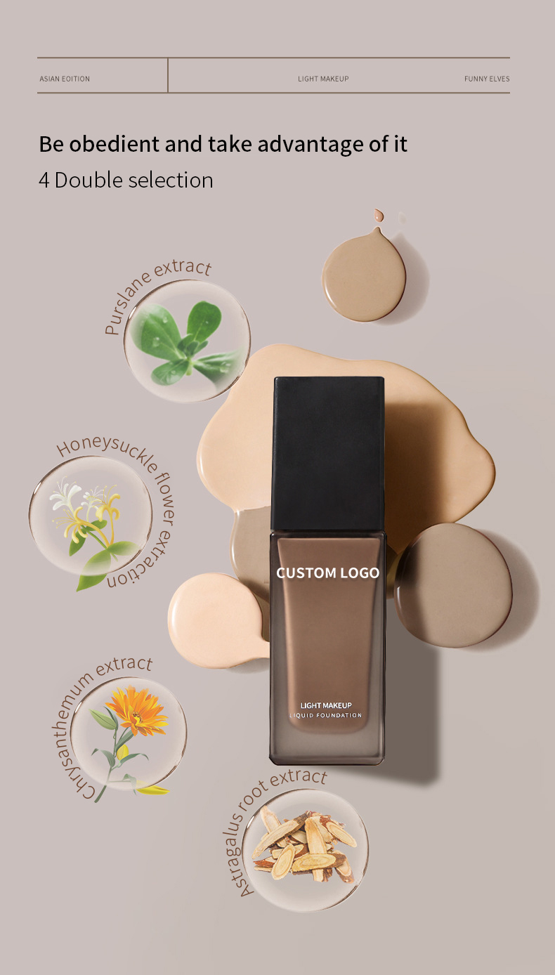 Customizable Full Coverage Makeup Foundation High Quality Lightweight Vegan Waterproof SPF Liquid Long Lasting Concealer Make