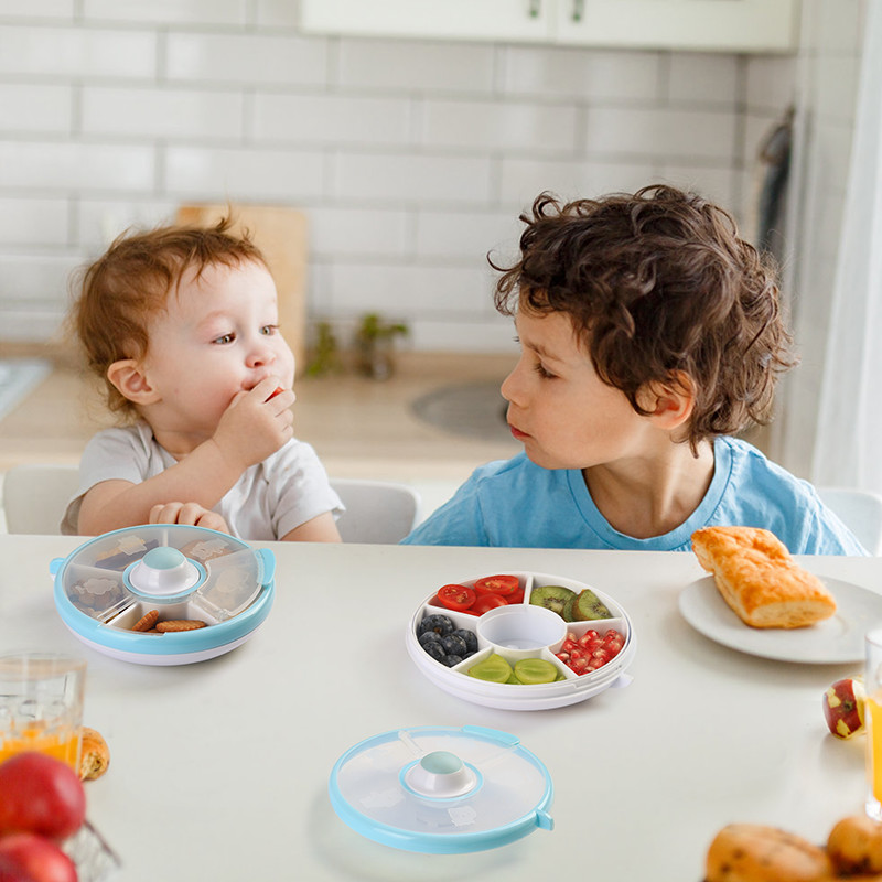 Round Divided Plastic Containers Multi Compartment Snack Containers