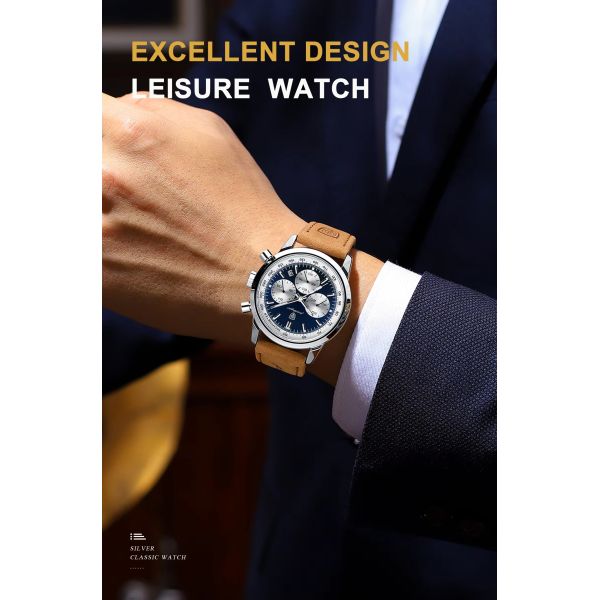 Waterproof Men's Quartz Watch · Features Leather Strap and Buckle Clasp | OEM Wholesale Available - SHX Made in China