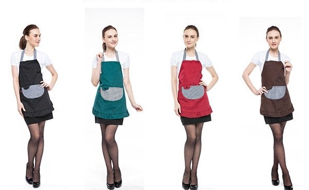 Multi - Color Convenient Fancy Cooking Aprons Popular Style With 2-3 Big Pockets