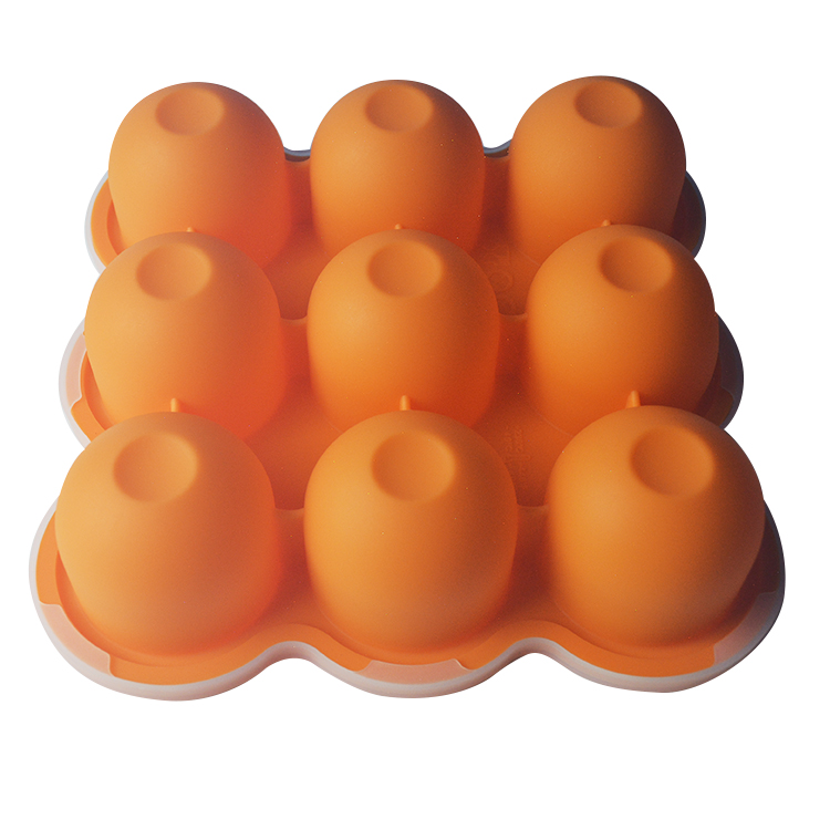 9 Cavities Silicone Baby Tray Half Sphere BPA Free Suction Feeding Plate
