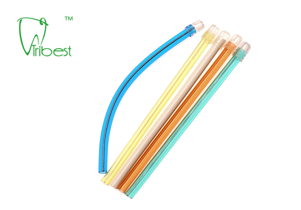 Clear Body Colorful PVC Dental Suction Tip Disposable Saliva Ejector