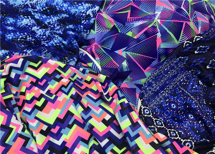 High Stretch Recovery Recycled Swimwear Fabric U Trust Verification Digital Print