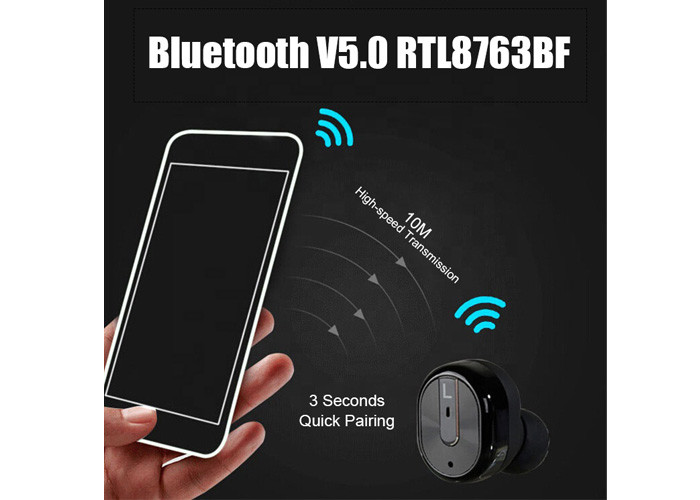 Lipstick Shape Wireless Bluetooth Noise Cancelling Earbuds Black / White Color