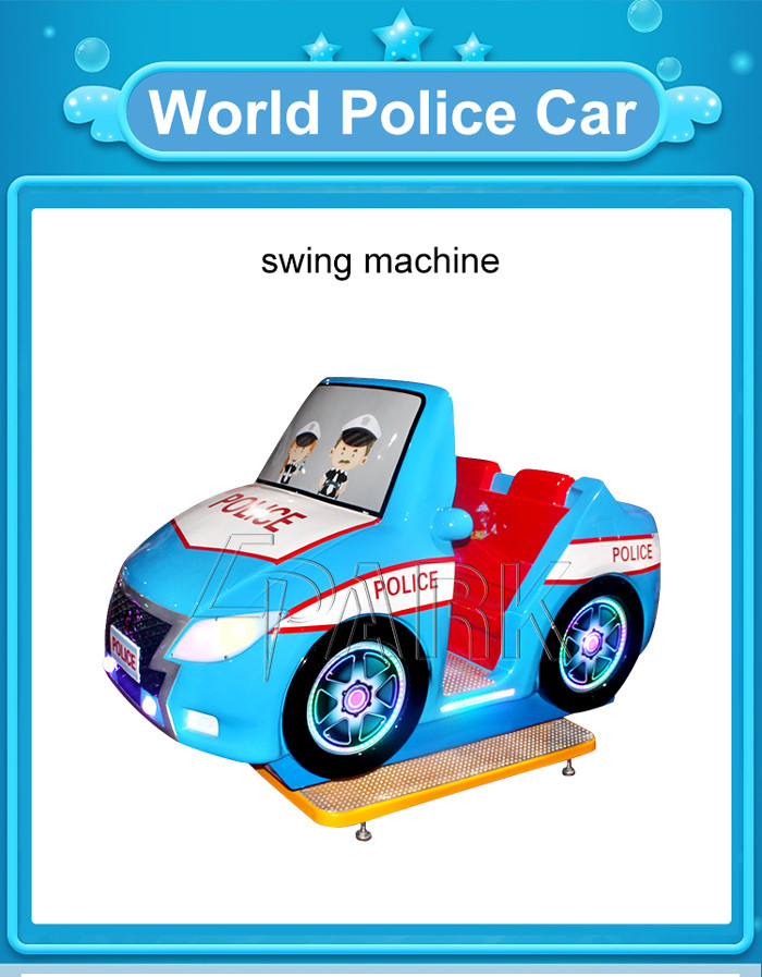 Amusement World Police Car Kids Coin Operated Game Machine / Video Game Driving Simulator