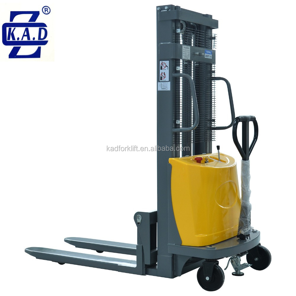 1.6 Ton Reach Pallet Stacker Rated Loaded Electric Counterbalanced Stacking Forklift
