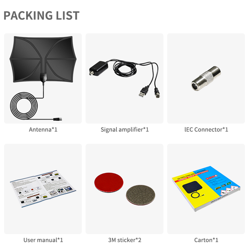 Customizable Cable Length Smart 4K Free Test List Channels Amplificatore Digitale Per Hd Tv Antenna
