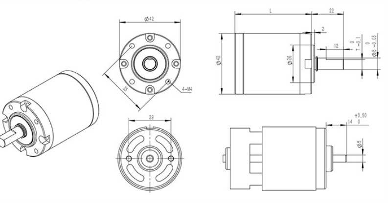 795 895 775 Planetary Gear Motor 42mm 12v CM42 Planetary Reducer