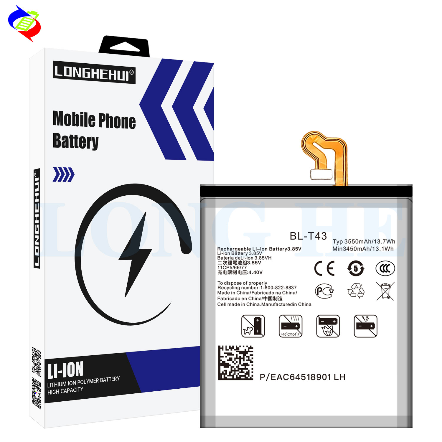 BL-T43 Battery 3550mAh For LG G8S ThinQ LM-G810 Mobile Phone Batteries Stable Voltage