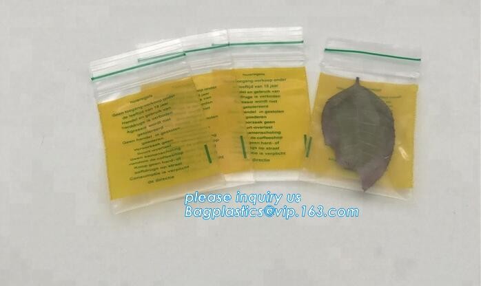 Factory custom color small red / pink / green / yellow / blue resealable K bag decorations, bagplastics, bageas