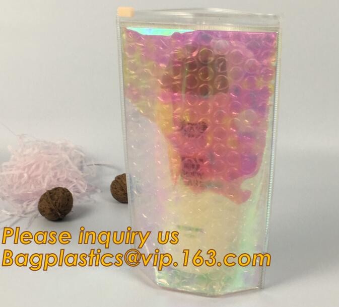Cosmetic Slider Zip lockkk Bubble Bags Bubble Slide Pouch,Zip lockkk esd bubble bag bubble packaging wrap cosmetic pouch slide