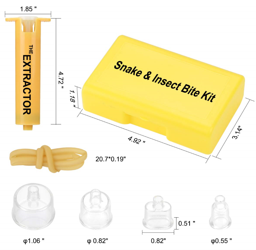 Snake Venom Extraction Kit Pump Removal Emergency First Aid Supplies 4.27"