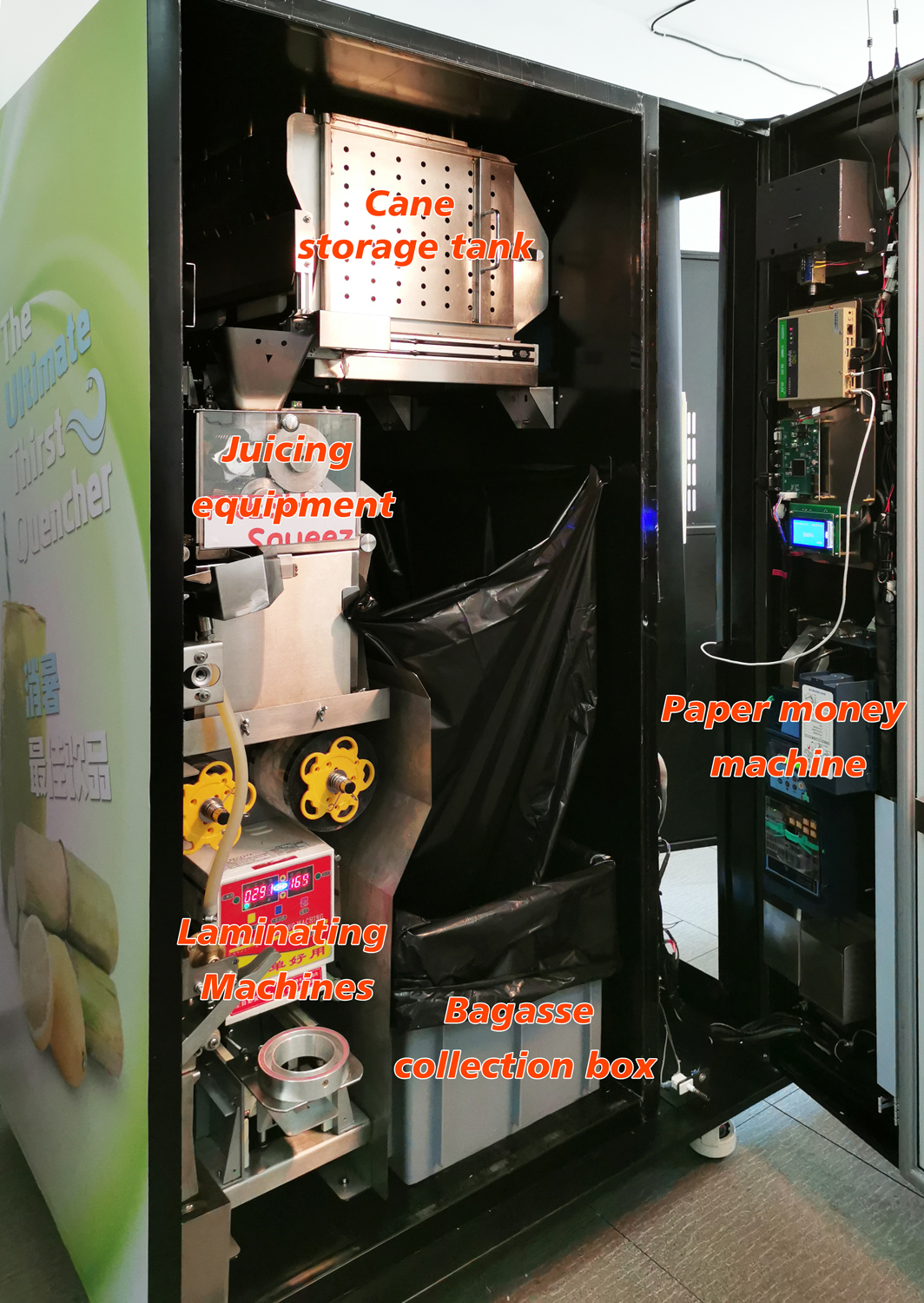 Multi Function Cane Fresh Vending Machine 220V Commercial Sugarcane Juice Machine