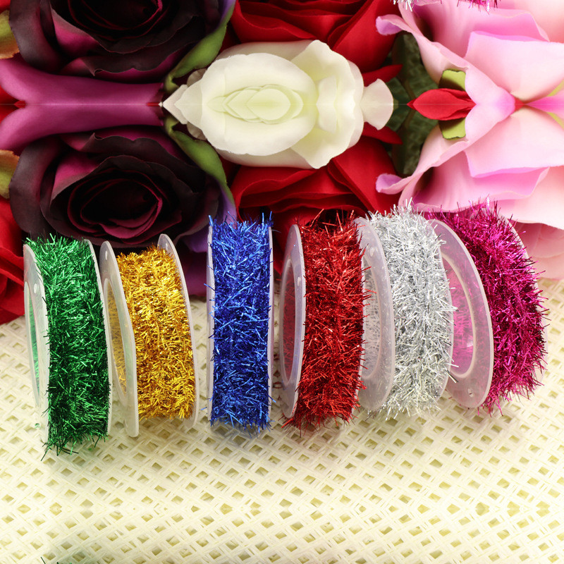 Shinny Wired Wrapping Paper Rope 100m Paper Twist Rope Rose Silver