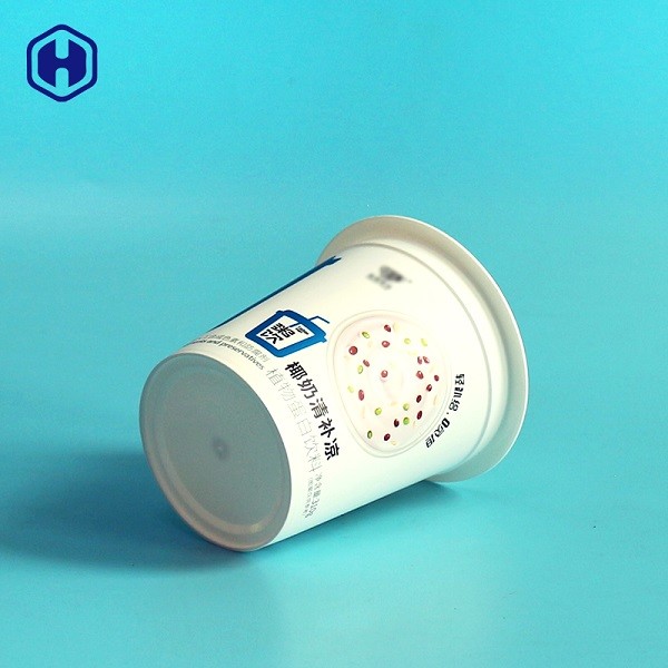 Round Top IML Cup Food Grade Waterproof Plastic Yogurt Parfait Cups