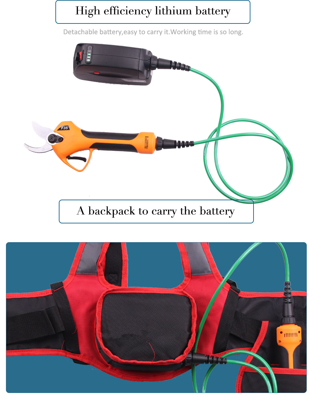 Swansoft 800g Long Time Use Powerful 3.5CM Electric Pruning Shears to Europe and US