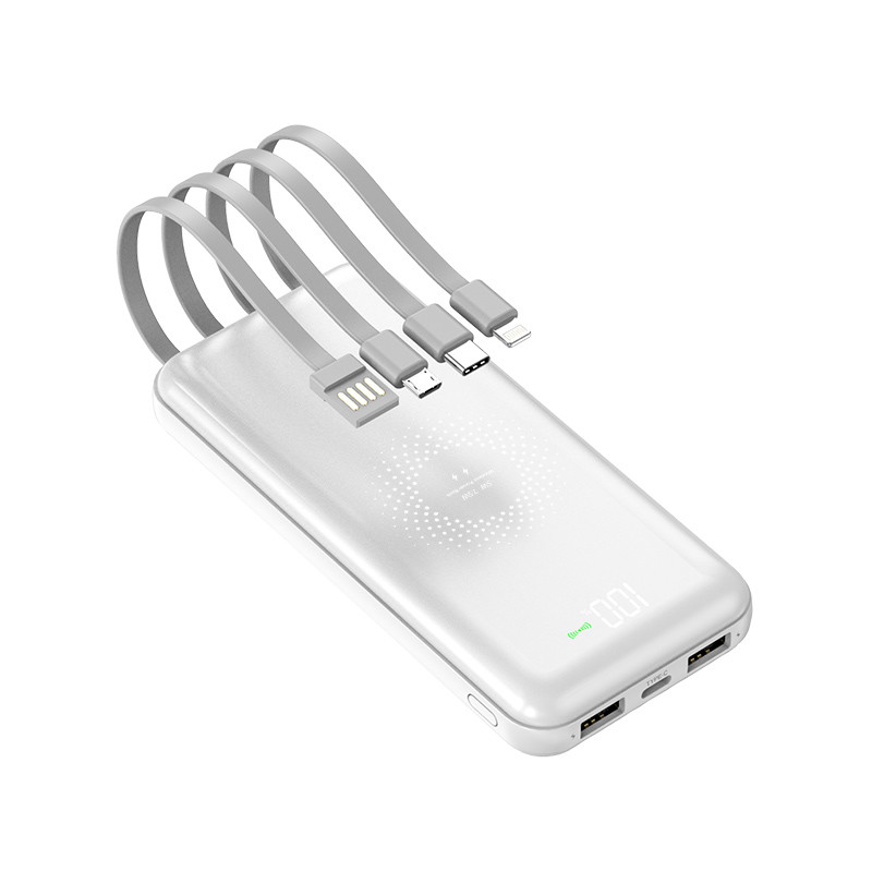 4 Cable With One Body Plastic Power Bank Lithium Battery Superspeed