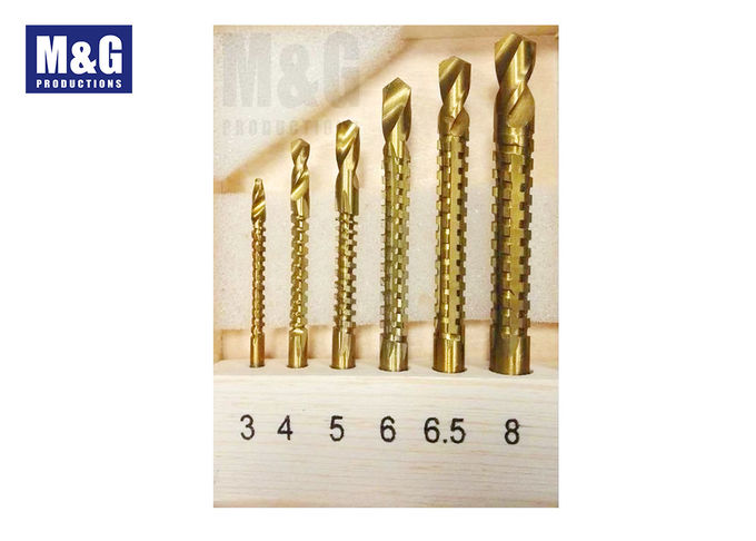 HSS 6pcs 3-8mm Titanium Coated Twist Saw Drill Bit set For Metal Drilling
