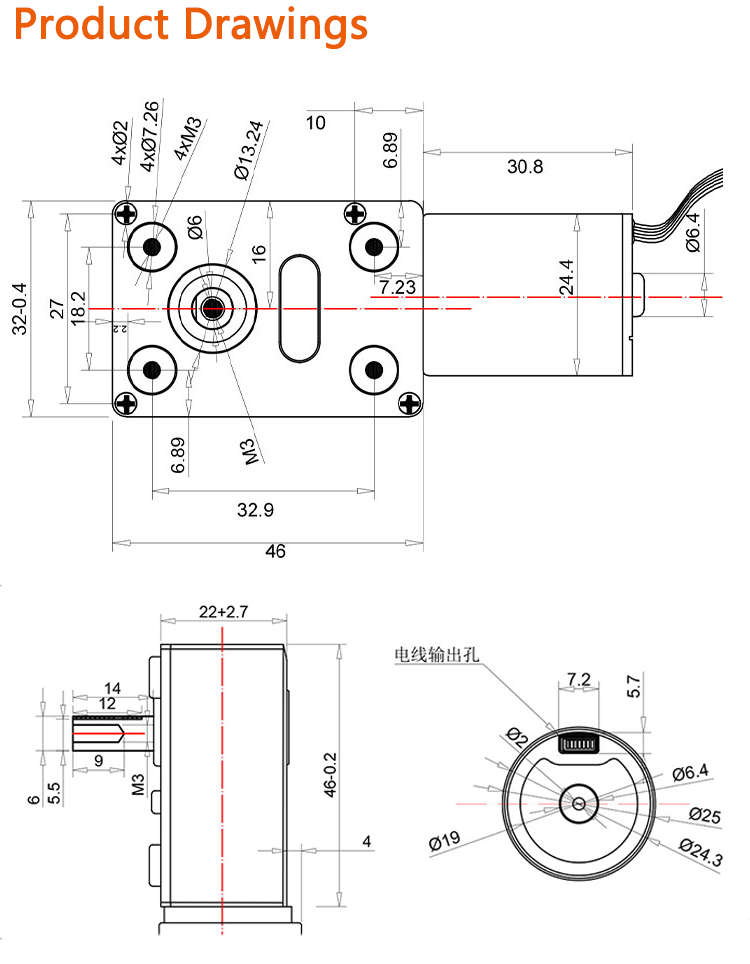 Faradyi custom micro brushless DC turbo worm gear motor speed control small motor 12v24v self-locking gear