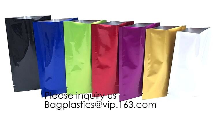 Matte Metallic Color with Frosted Window Display Stand-Up k Bags,Aluminum Foil Back - Resealable k and Heat