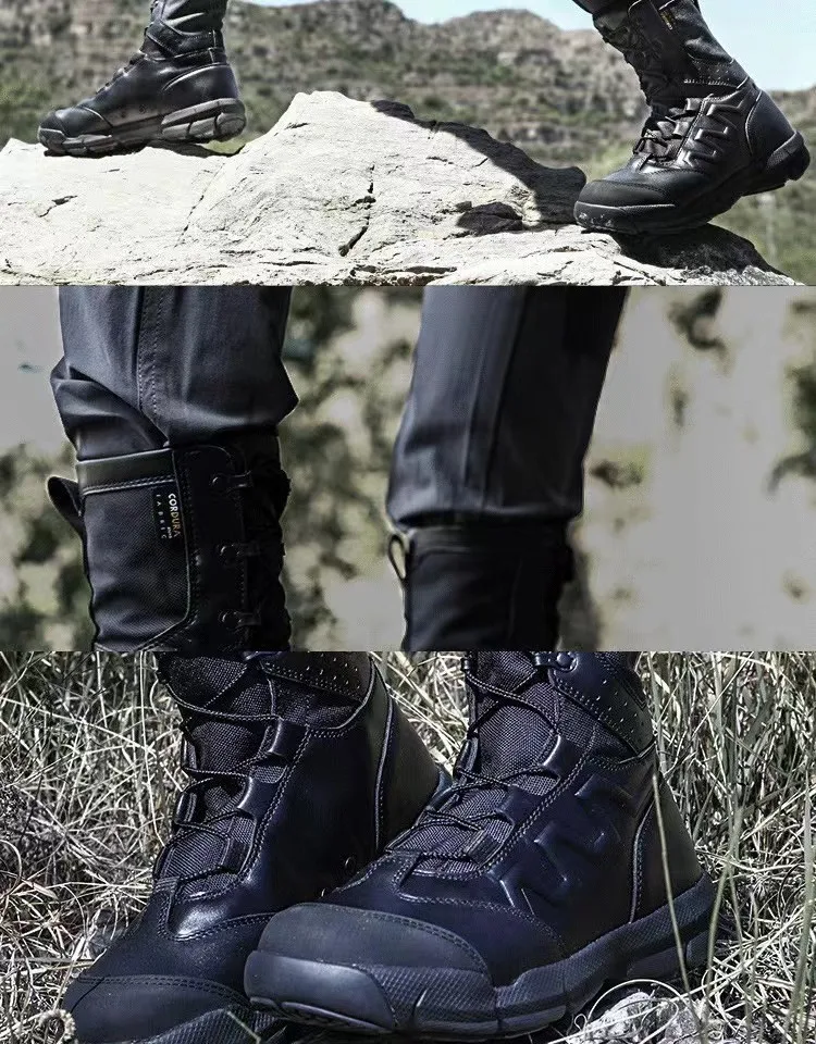 Navy Military Boots With Zipper Lightweight Desert Shoes Waterproof Breathable Thin