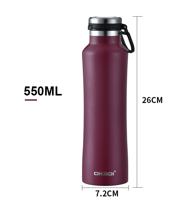 2020 New Replaceable Lid Bamboo Lid Vacuum Thermos Cup Sports Water Bottle With Handle