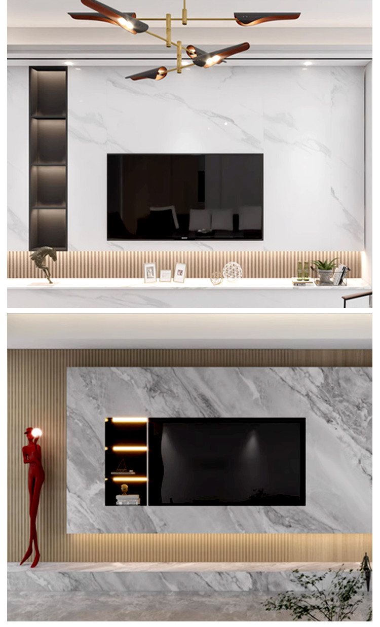 Waterproof And Easy To Install Marble Wood Veneer Panels Interior Decorative Wall Panels New Products Marble Wall Panels