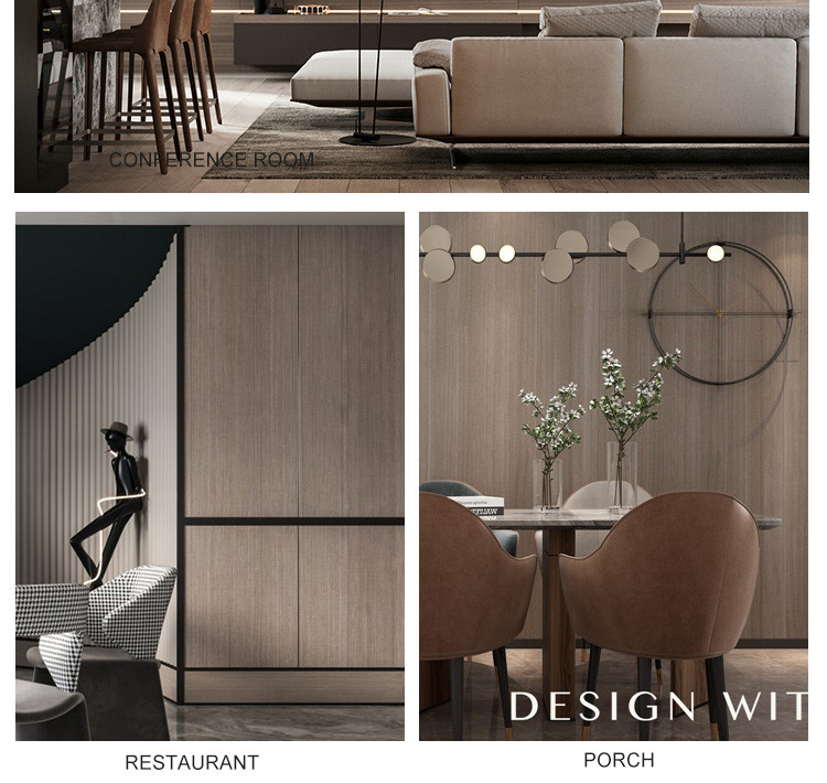 Eco Friendly Fireproof Decorative Wood Grain PVC Bamboo Fiber Wall Paneling