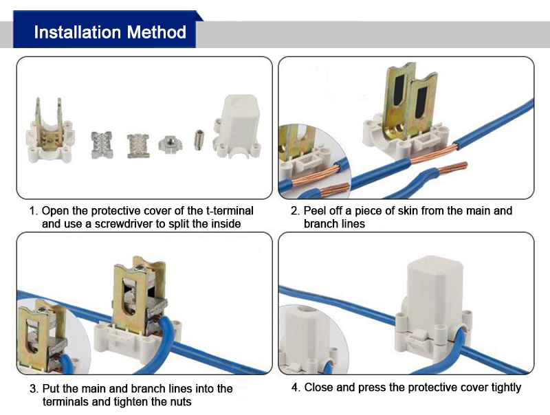 T-wire Clip copper aluminum Cable Branch terminal free wire shunt main Line 50-120 three-threaded connector
