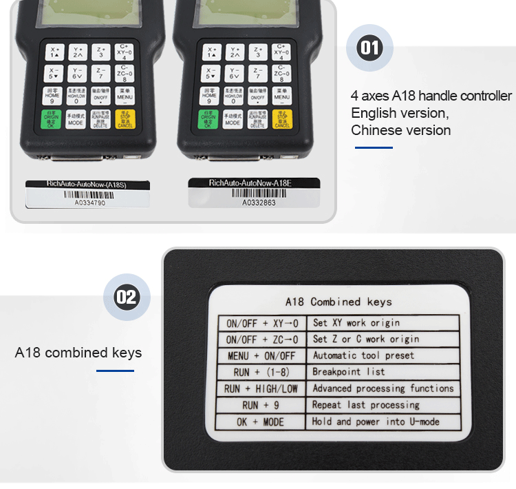 4 Axis Control Machine with DSP Controlling System A18S/E 50-pin Data Cable Included