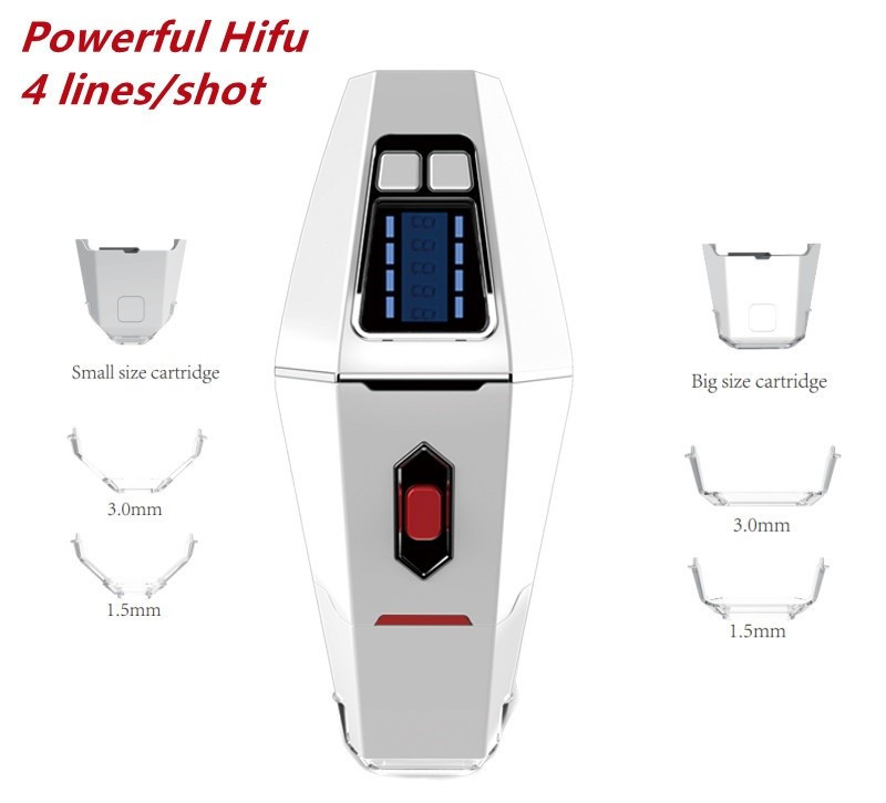 Mini Hifu Ems Vibration Beauty Device 4 Lines Facial Lifting Skin
