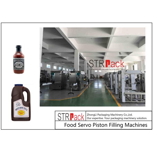 Linear Barbecue Sauce Volumetric Piston Filling Machine 316L Stainless Steel