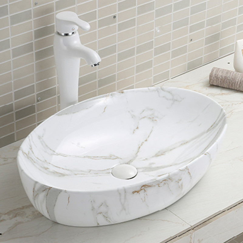 High Density Counter Top Bathroom Sink 750mm 800mm White Heat Resistant