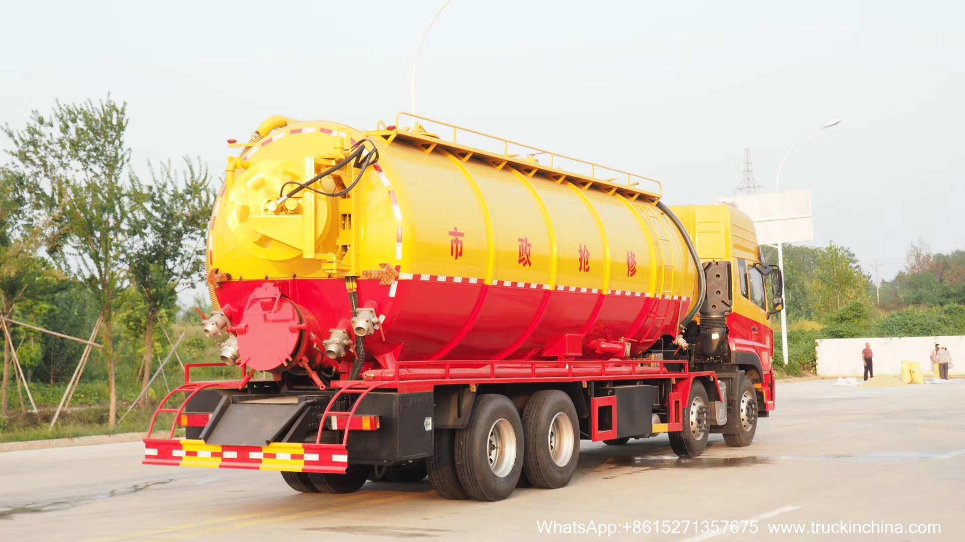 30ton Vacuum Sewer Sewage Cleaning Truck (Sewer Septic Tank High Pressure Combined Water Jetting WhatsApp:+8615271357675